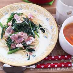 รูปของ スープまで完食★クリームスープパスタ♫