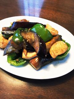 夏野菜!鶏肉とナスとピーマンの甘辛炒め!-レシピのメイン写真