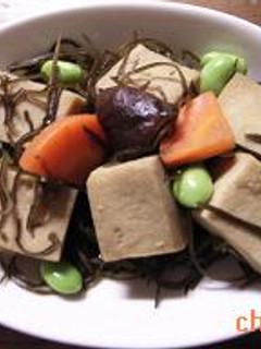 高野豆腐ときざみ昆布の煮物-レシピのメイン写真