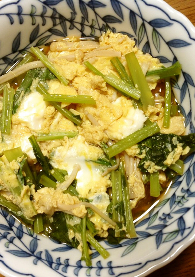 かぶら菜とえのき茸の卵とじ-レシピのメイン写真