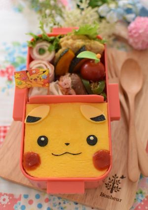 【キャラ弁】ピカチュウのオムライス弁当-レシピのメイン写真