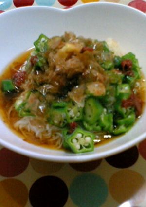 おくら梅そうめん-レシピのメイン写真
