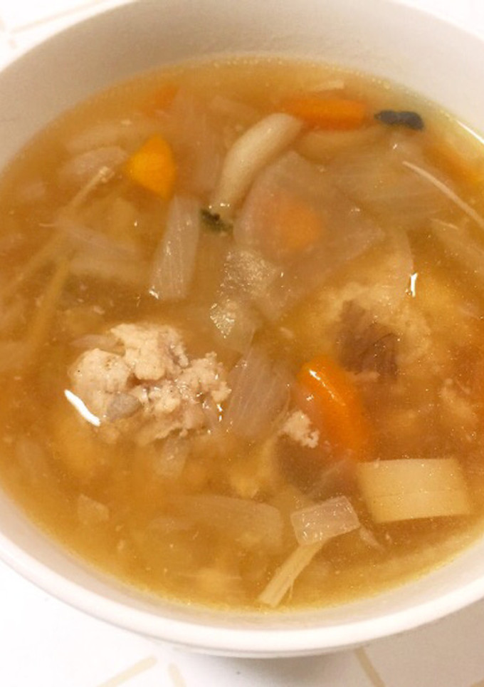 胃に優しい♪鶏ときのこのくず煮風スープ♪-レシピのメイン写真