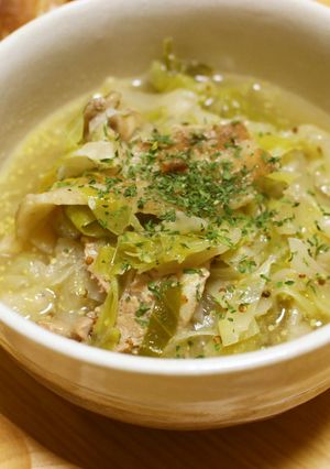 大量消費！キャベツと豚肉のマスタード煮-レシピのメイン写真