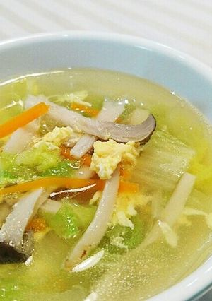 白菜とエリンギと卵の中華スープ-レシピのメイン写真