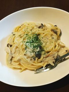 きのこと鮭フレークのクリームパスタ-レシピのメイン写真