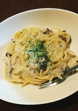 きのこと鮭フレークのクリームパスタ-レシピのメイン写真