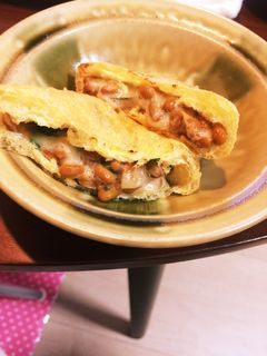 梅肉がアクセント!納豆の油揚げはさみ焼き-レシピのメイン写真
