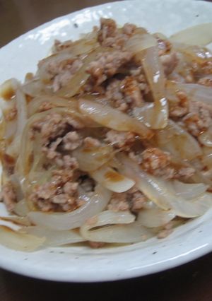 母の味♪新玉ねぎとひき肉炒め-レシピのメイン写真