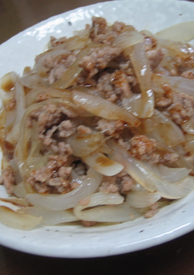 母の味♪新玉ねぎとひき肉炒め-レシピのメイン写真