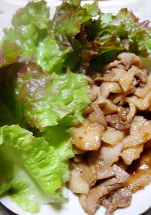 豚の生姜焼きサニーレタス包み-レシピのメイン写真