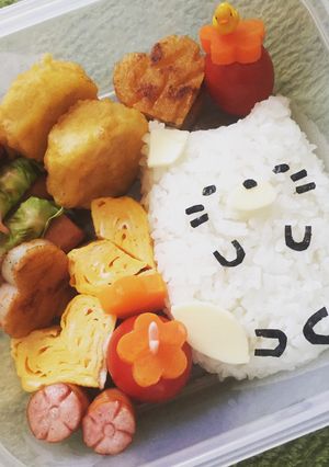 すみっこぐらし ラブラブねこ キャラ弁-レシピのメイン写真