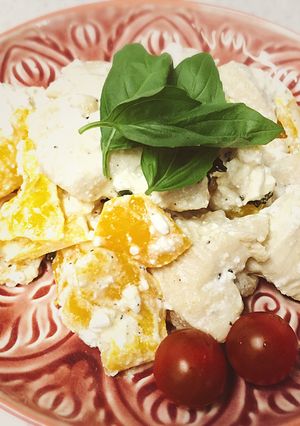 鶏のバジル炒め♪カッテージチーズ和え-レシピのメイン写真