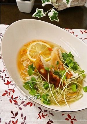 餃子と素麺のレモンスープ仕立て-レシピのメイン写真