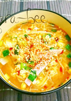 燃焼系♡コチュ味噌ニラ玉もやしスープ-レシピのメイン写真