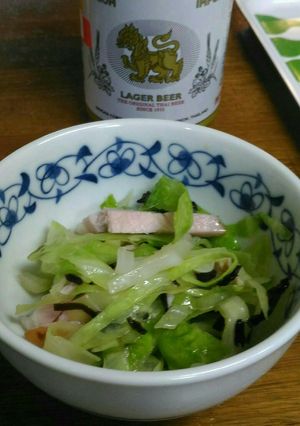 キャベツハム塩昆布。ナンプラーちょいたし-レシピのメイン写真