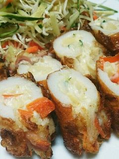 余ったポテトサラダでちくわサラダ天ぷら!-レシピのメイン写真