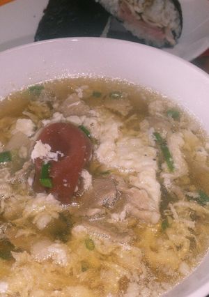 残り物リメイク。梅と豚肉の春雨スープ-レシピのメイン写真