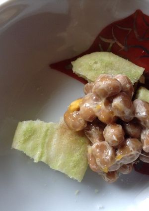 納豆&ハッピーターン　えだ豆味-レシピのメイン写真