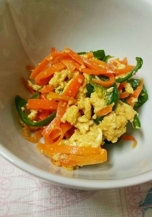人参とピーマンと卵の炒め物-レシピのメイン写真
