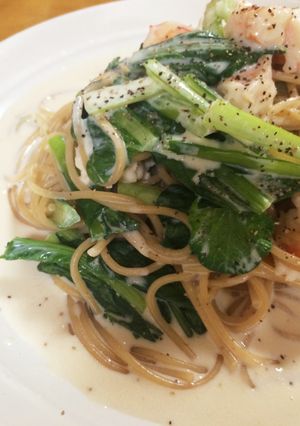 ヘルシー！全粒粉の豆乳味噌スープパスタ-レシピのメイン写真
