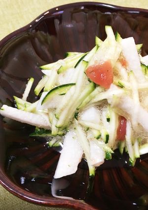 ズッキーニと長芋の梅入り酢の物-レシピのメイン写真