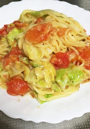 妊婦栄養満点薄味トマトパスタ-レシピのメイン写真