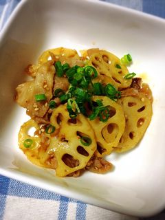 レンコン・豚コマ炒め-レシピのメイン写真