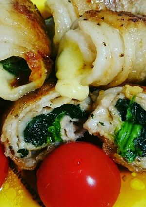 ほうれん草とチーズの豚バラロール☆-レシピのメイン写真