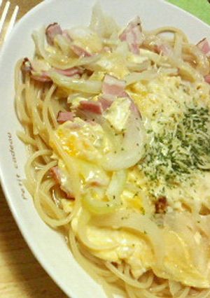 コンソメ風味♡ベーコンエッグスープパスタ-レシピのメイン写真