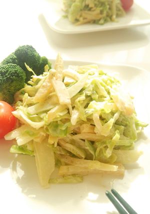 キャベツとたくあんの胡麻マヨサラダ-レシピのメイン写真