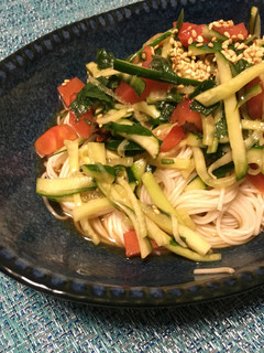夏野菜でさっぱり!アレンジそうめん-レシピのメイン写真