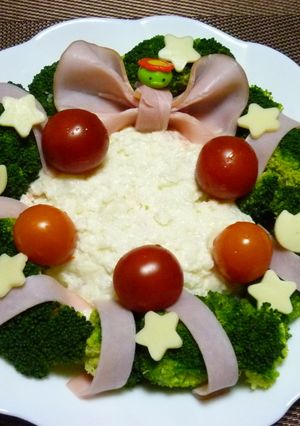 季節外れのクリスマスリースサラダ-レシピのメイン写真