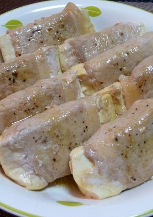 肉巻き豆腐のわさび醤油照り焼き風-レシピのメイン写真