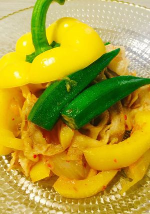 簡単おしゃれ☆カラフル野菜で豚キムチ♪-レシピのメイン写真