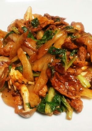 セロリの回鍋肉☆セロリと豚肉の甜麺醤炒め-レシピのメイン写真