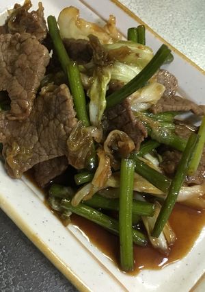 牛肉とニンニクの芽の焼肉炒め-レシピのメイン写真