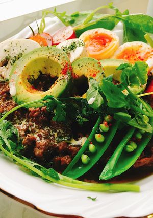 半熟卵といろいろ野菜のキーマカレー-レシピのメイン写真