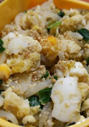 ゆで卵＆ニラ*もやし de 味噌ごま和え-レシピのメイン写真