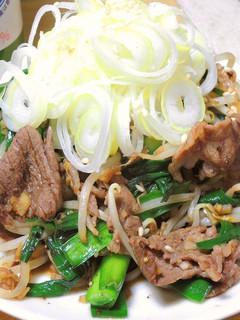 夏バテに対策に! 牛の肉ニラ炒め!-レシピのメイン写真