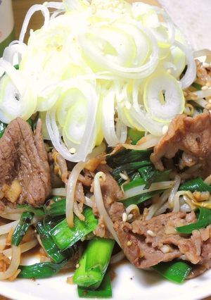 夏バテに対策に！ 牛の肉ニラ炒め！-レシピのメイン写真