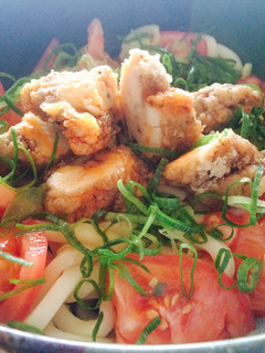 簡単残り物万歳ランチ♡唐揚げ冷やしうどん-レシピのメイン写真