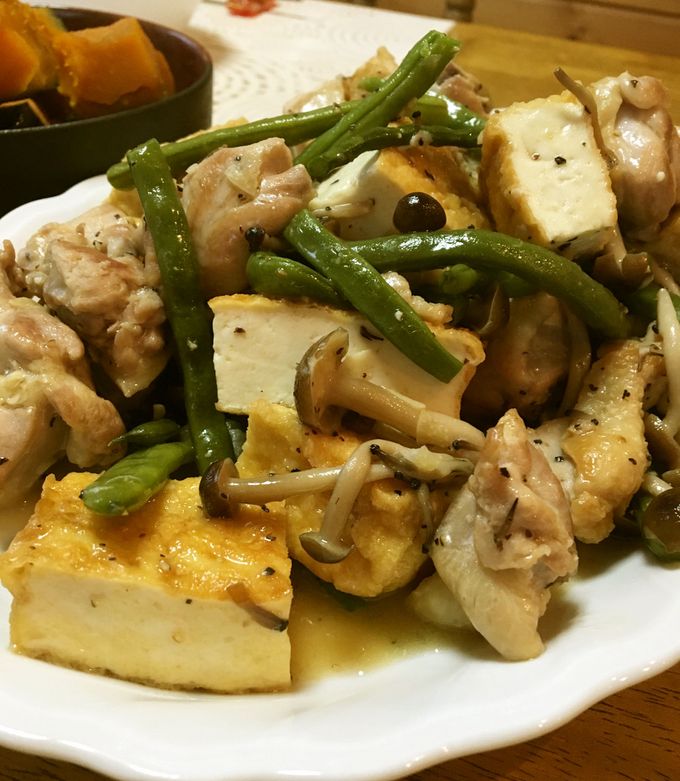 鶏肉と厚揚げの塩にんにく炒め-レシピのメイン写真