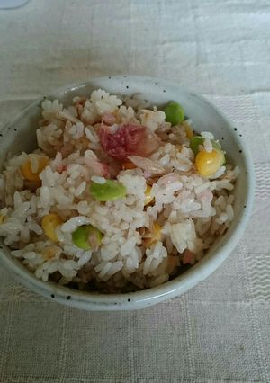 ツナ、コーン、枝豆だけの炊き込みご飯-レシピのメイン写真