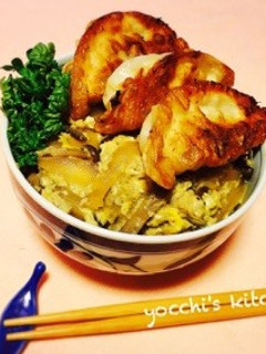 スピード飯♡簡単時短!餃子のっけて他人丼-レシピのメイン写真