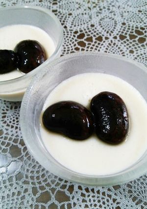 花豆煮汁活用★花豆ミルクプリン♪-レシピのメイン写真