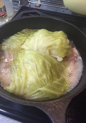 ベーコンと丸ごとキャベツの蒸し煮-レシピのメイン写真