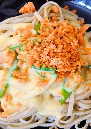 超簡単！鮭フレークのクリームうどん-レシピのメイン写真
