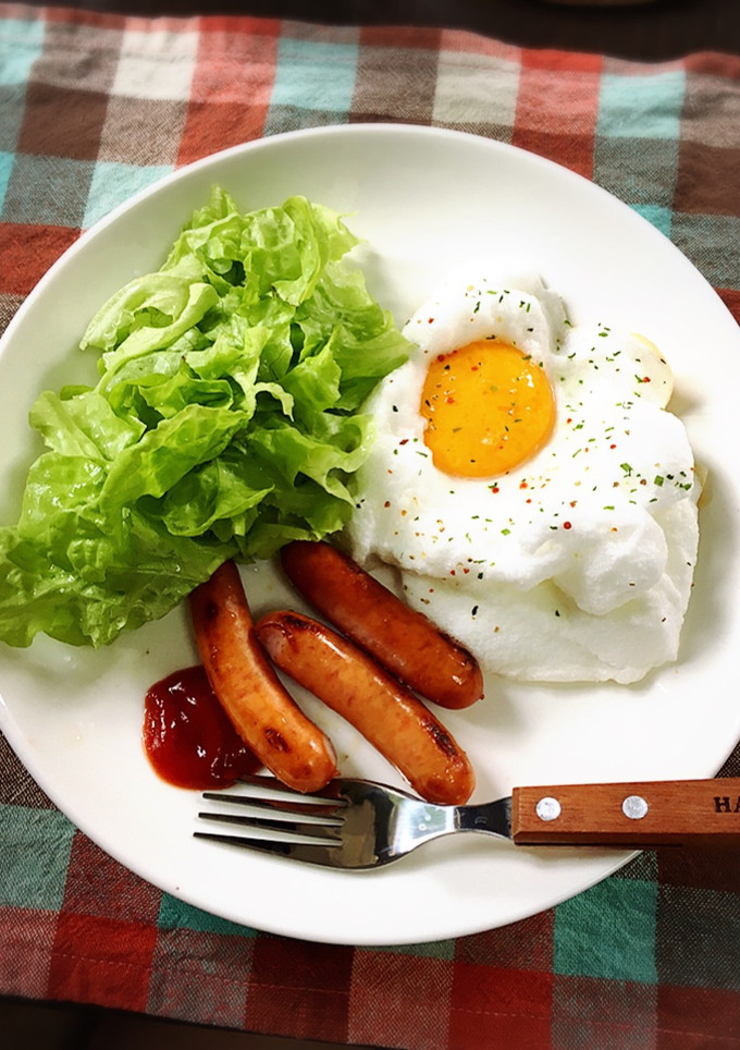 流行りのふわふわ目玉焼き！-レシピのメイン写真