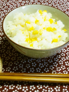 レンジでトウモロコシ御飯(茶碗6杯分)-レシピのメイン写真
